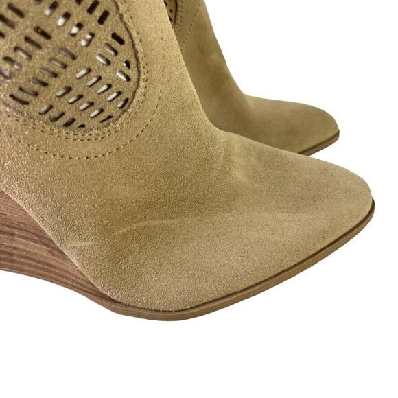 Crown Vintage Iris Womens Suede Stacked Wedge Western Leather Boots Ankle sz 8 - Picture 13 of 16